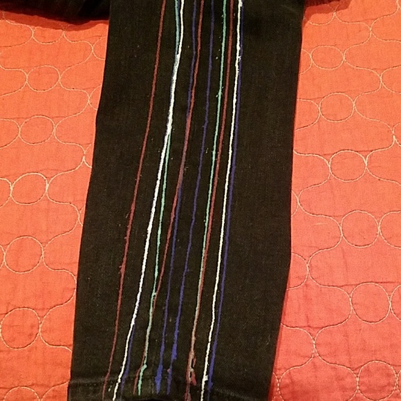 Unique NWT True Religion Jeans Sz 25W Hand painted - Picture 4 of 6